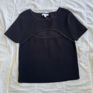 Black Ribbed Women's Top